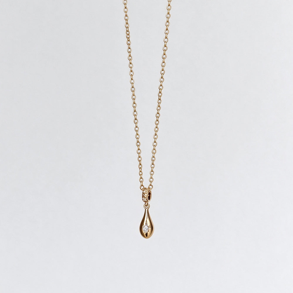 Flower Teardrop Pendant Necklace - DippedShop Wholesale - #5155