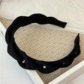 Elegant Pearl Braided Satin Wide Headband 6W6HBD312