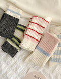 Minimalist Striped Wool Blend Thicken Crew Socks 6W8FSO537