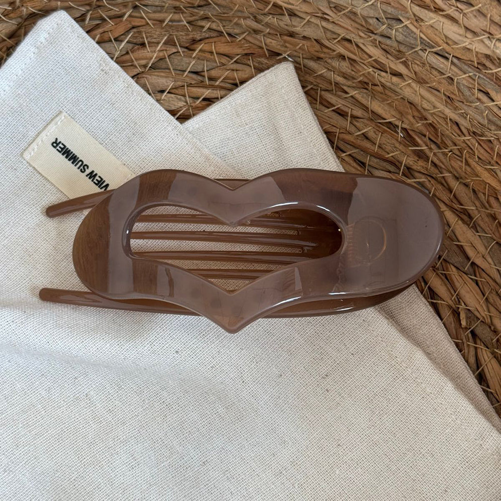 Simple Hollow Out Heart Acetate Hair Claw 6W6HCP1647