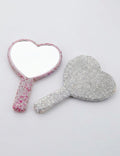 Stylish Heart Shape Rhinestone Handheld Mirror 6C5MR104