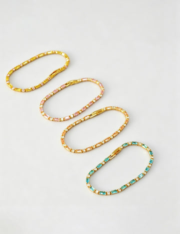 Fashion Color Contrast Cubic Zirconia Tennis Bracelet 6W6JBR471