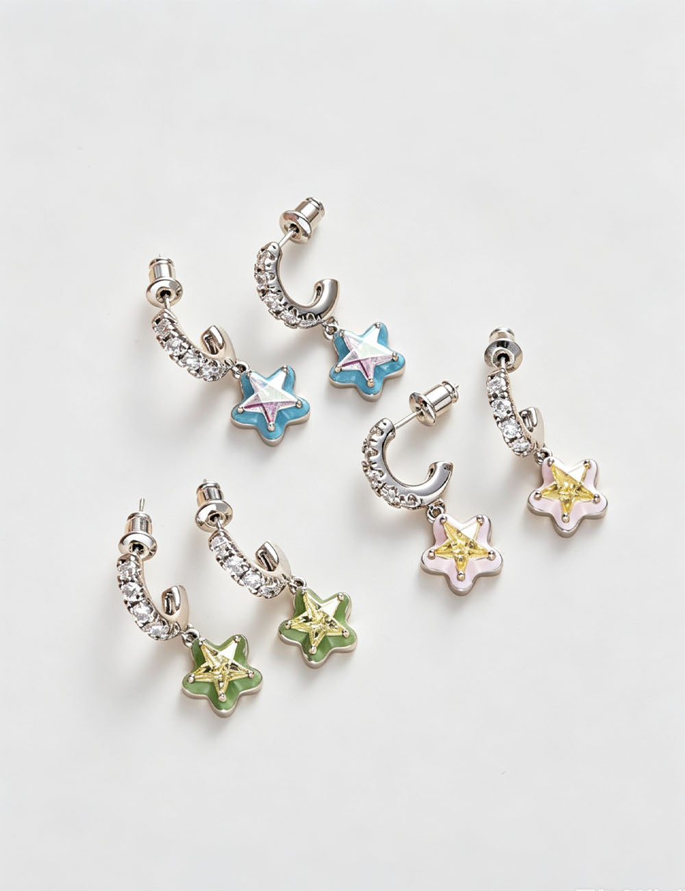 Star Pendant Stud Earrings - DippedShop Wholesale - #7363