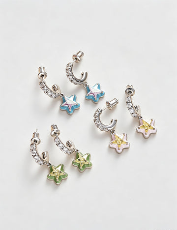 Star Pendant Stud Earrings - DippedShop Wholesale - #7363