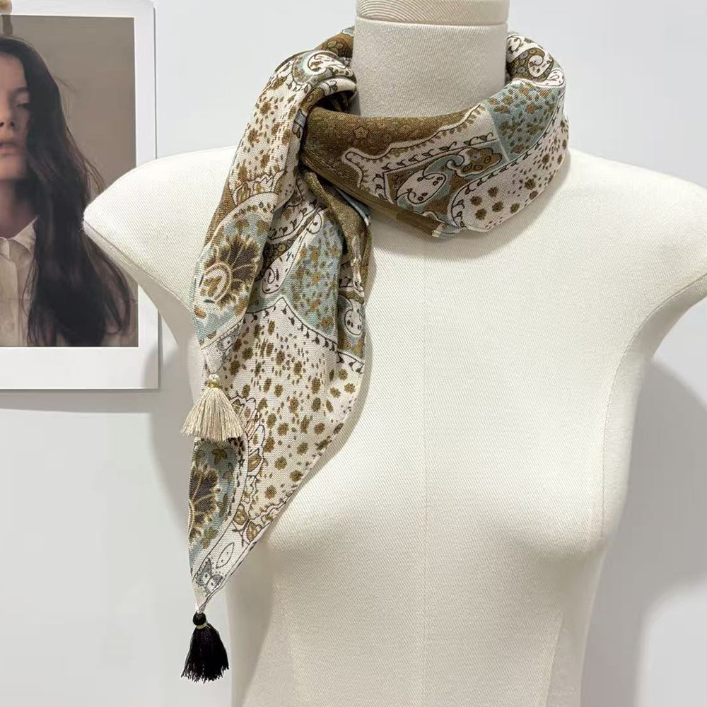 Vintage Floral Print Versatile Neck Scarf 6W6NSC222