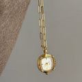 Square Analog Quartz Necklace Watch - DippedShop Wholesale - #2291