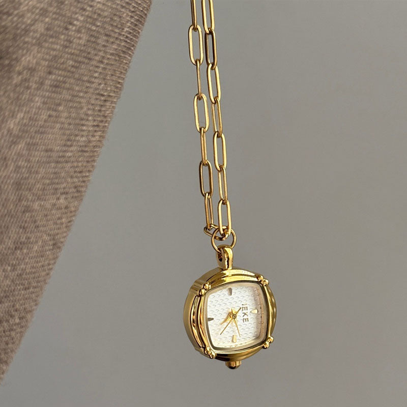 Square Analog Quartz Necklace Watch - DippedShop Wholesale - #2291