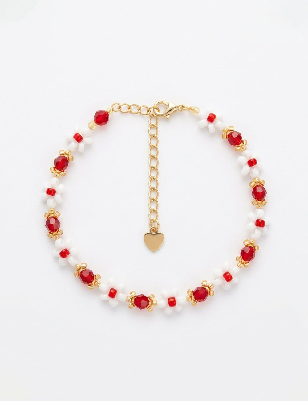 Boho Handmade Crystal Beaded Flower Bracelet 6W6JBR470