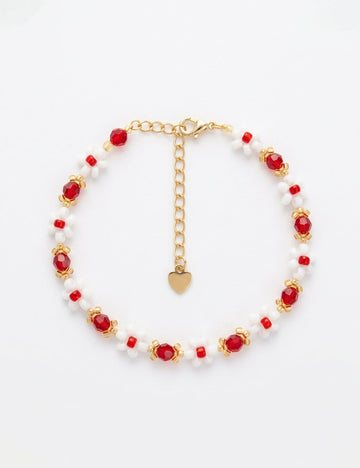 Boho Handmade Crystal Beaded Flower Bracelet 6W6JBR470