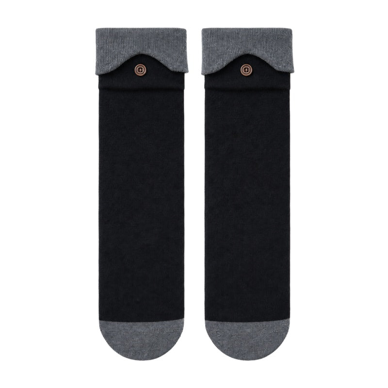 Color Block Button Turn Cuff Socks 6W8FSO650