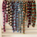 Striped Color Contrast Long Skinny Knit Scarf 6W6NSC86
