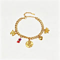 Fashion Gold Plated Star Flower Charm Bracelet 6W6JBR519