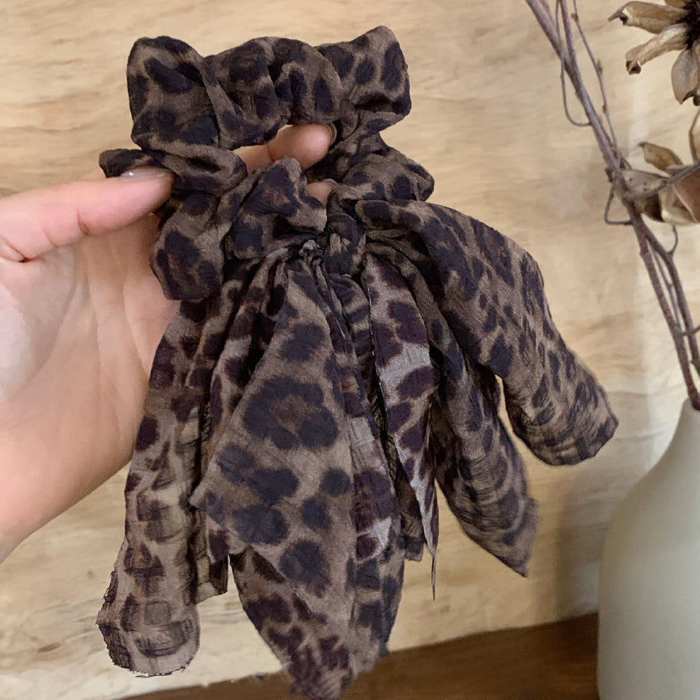 Vintage Leopard Print Bowknot Elastic Scrunchies 6W6HSR491