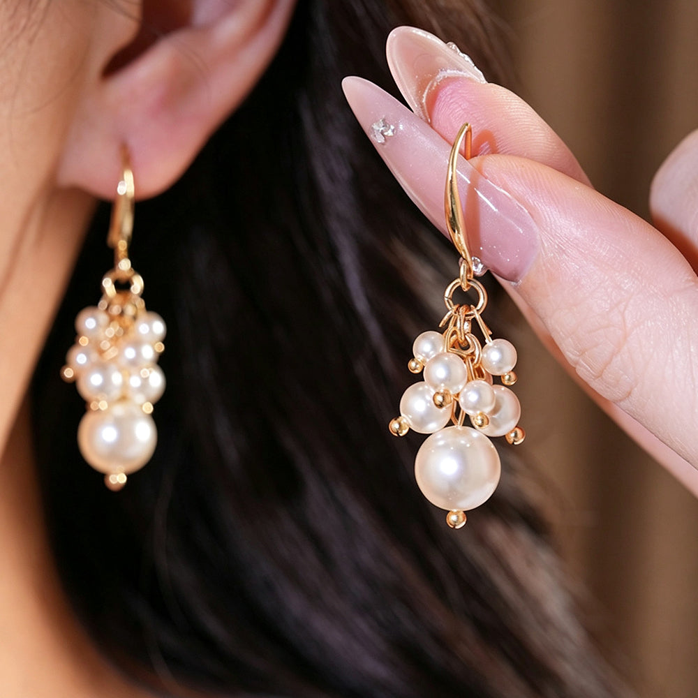 Pearl Cluster Grape Dangle Earrings 6W6JER783