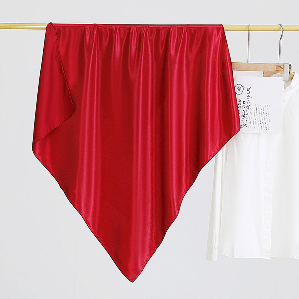 Minimalist Solid Color Soft Square Satin Scarf 6W6NSC234