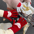 Sweet Heart Pattern Touch Screen Thicken Gloves 6W6GLO82