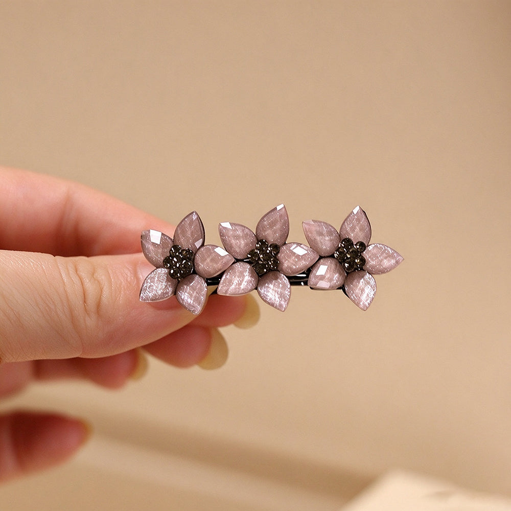 Rhinestone Flower Hair Barrette - DippedShop Wholesale - #8547