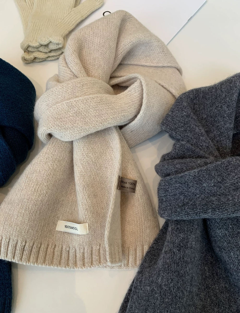 Minimalist Solid Color Versatile Warm Knit Scarf 6W6NSC89