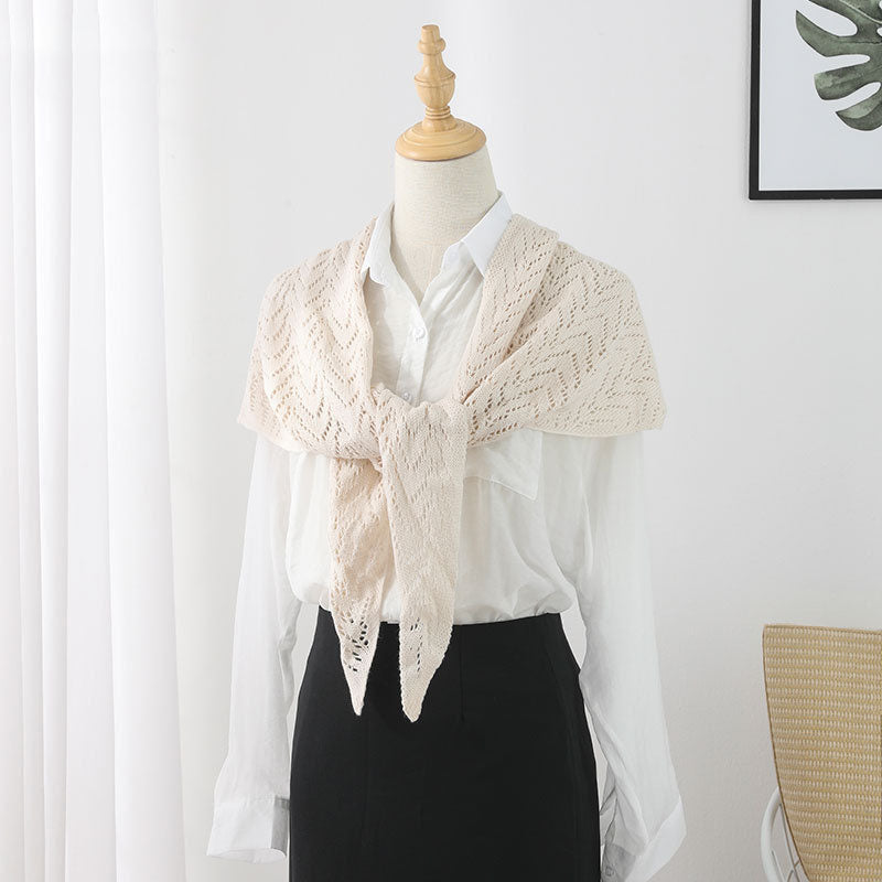 Fashion Hollow Out Knit Triangle Shawl Wrap 6W6NSC47