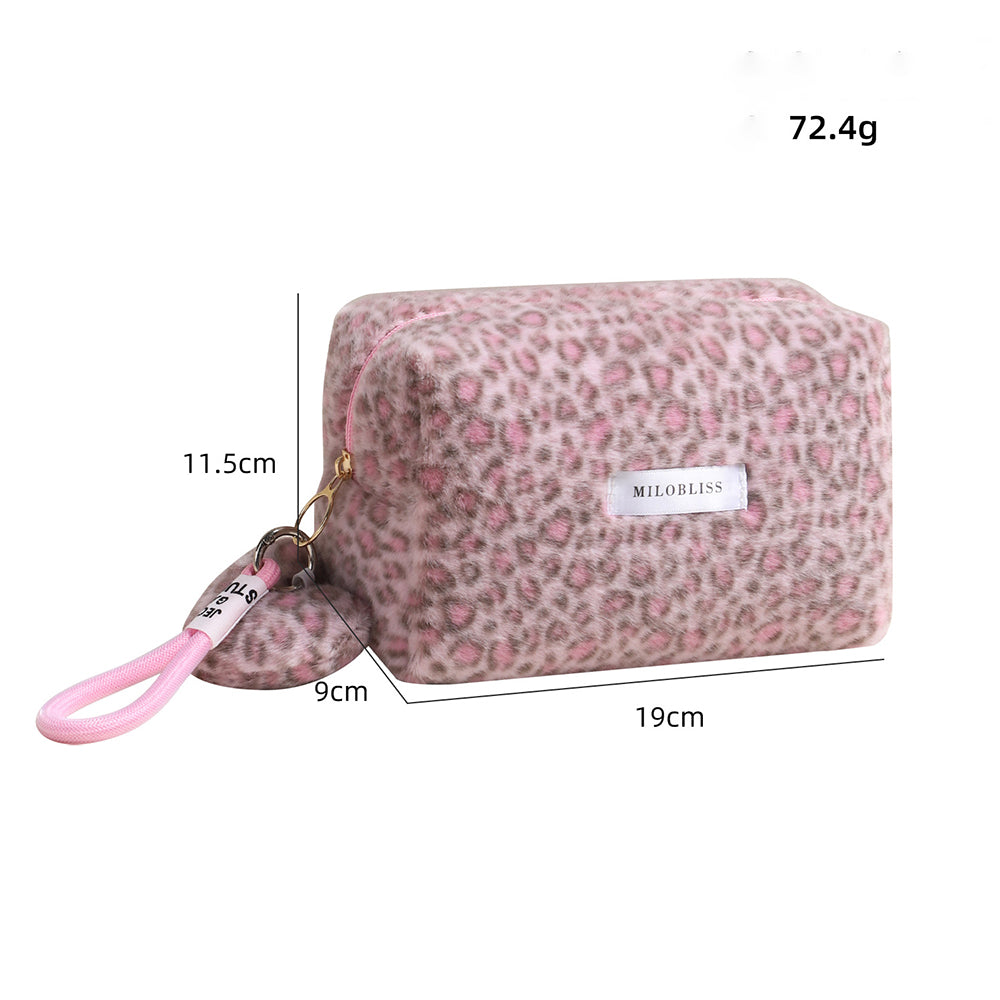 Vintage Leopard Pattern Plush Cosmetic Bag 6C5CO269