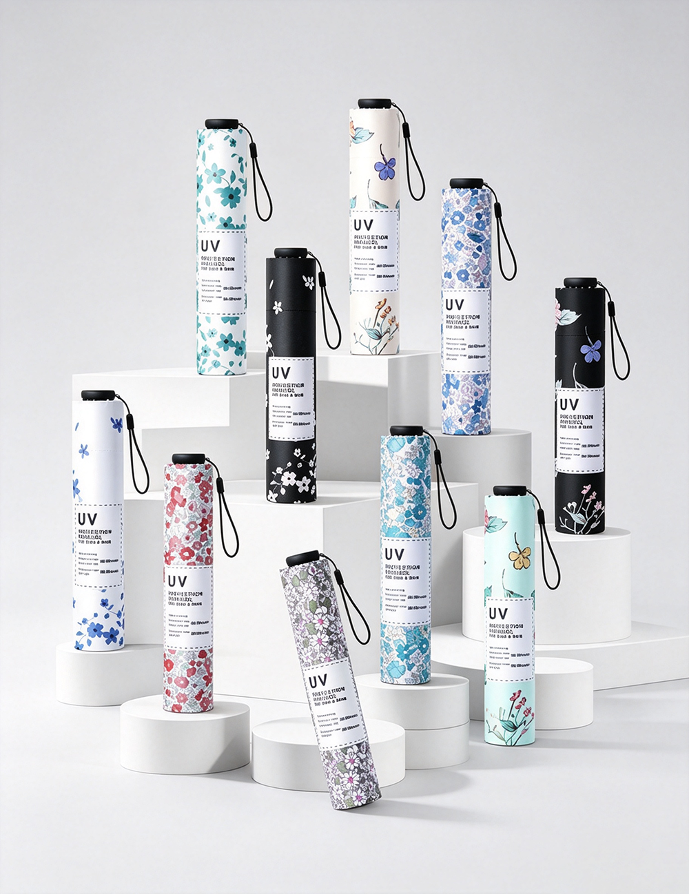 Tri Fold Ultra Light Floral Umbrella DP26UL01