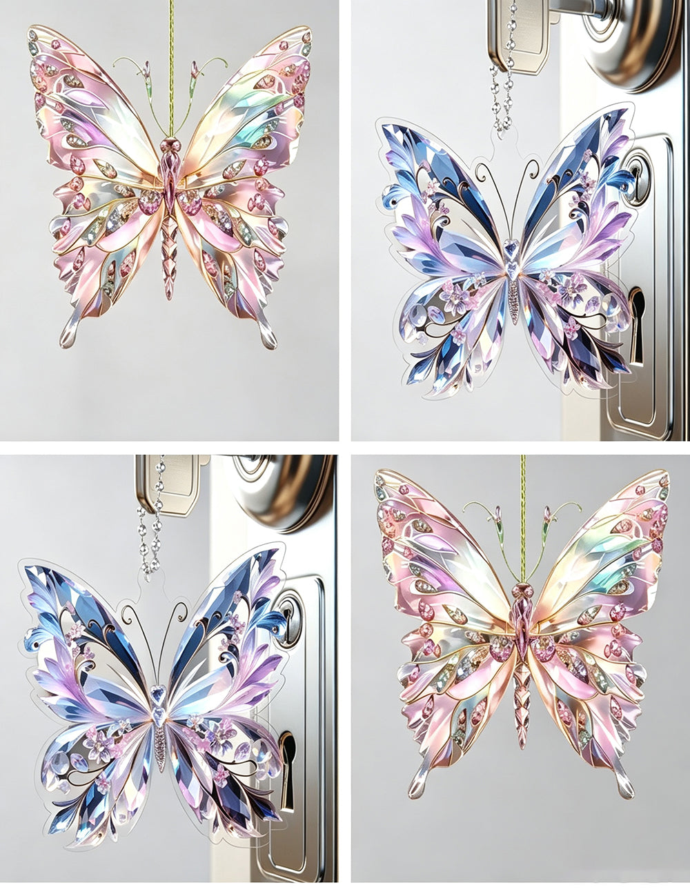 Butterfly Floral Acrylic Ornament - DippedShop Wholesale - #5667