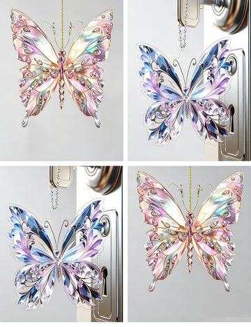 Butterfly Floral Acrylic Ornament - DippedShop Wholesale - #5667