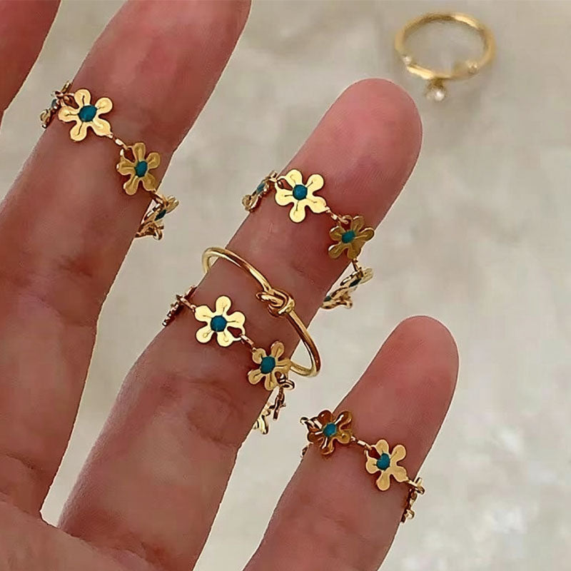 Floral Enamel Ring - DippedShop Wholesale - #2611