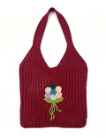 Crochet Floral Shoulder Bag - DippedShop Wholesale - #2067
