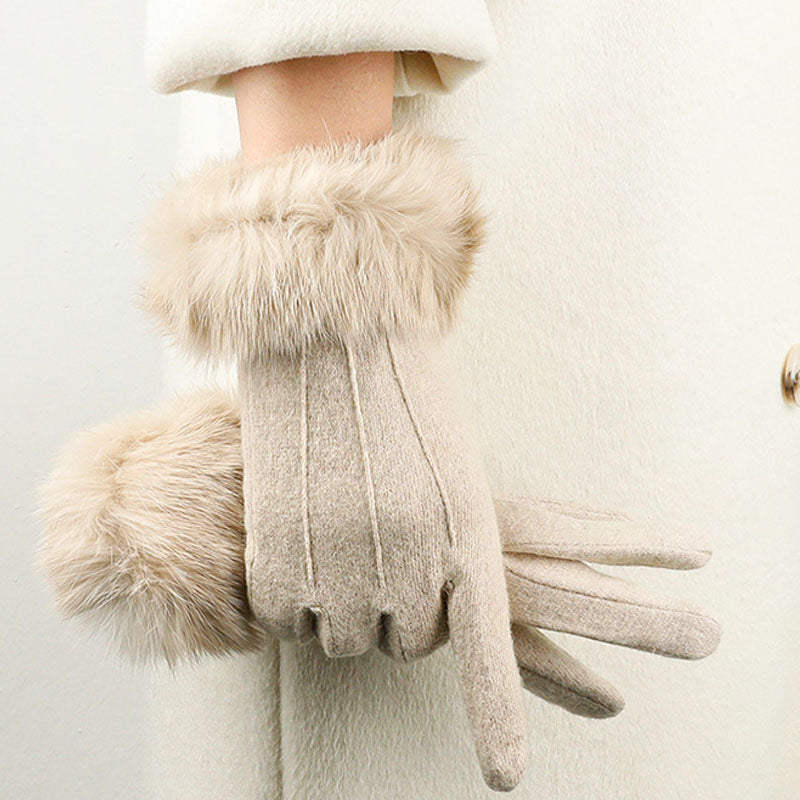 Faux Fur Touchscreen Gloves - DippedShop Wholesale - #4643