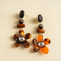 Wooden Bead Flower Earrings - DippedShop Wholesale - #3171
