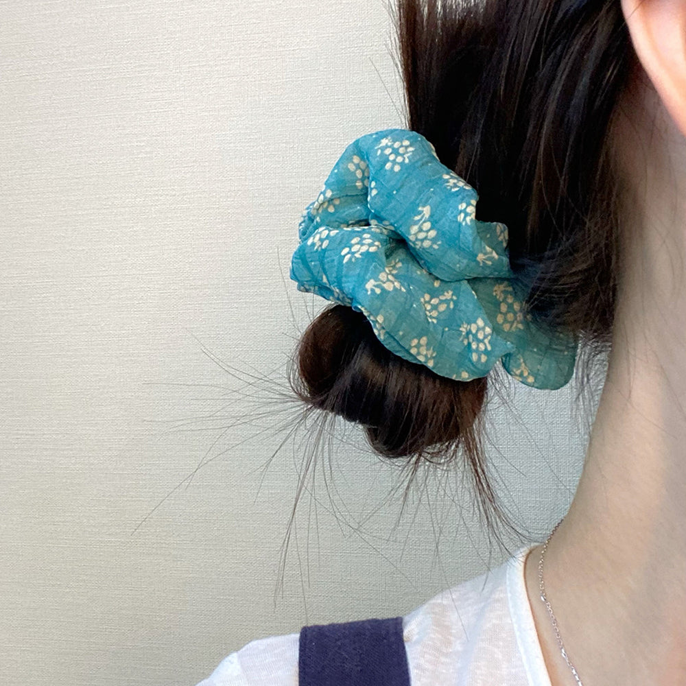 Sweet Floral Print Ruffled Scrunchies 6W6HSR496