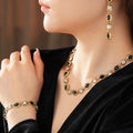 Vintage Gold Plated Rhinestone Geometry Necklace 6W6JNC943