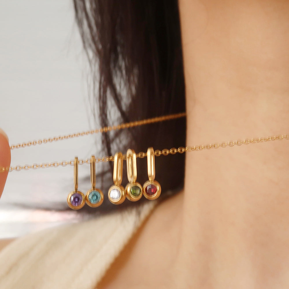 French Colorful Zircon Cluster Bar Pendant Necklace 6W6JNC1071