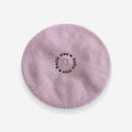 Minimalist Letter Embroidery Breath Knit Beret Hat 6W6HAT637