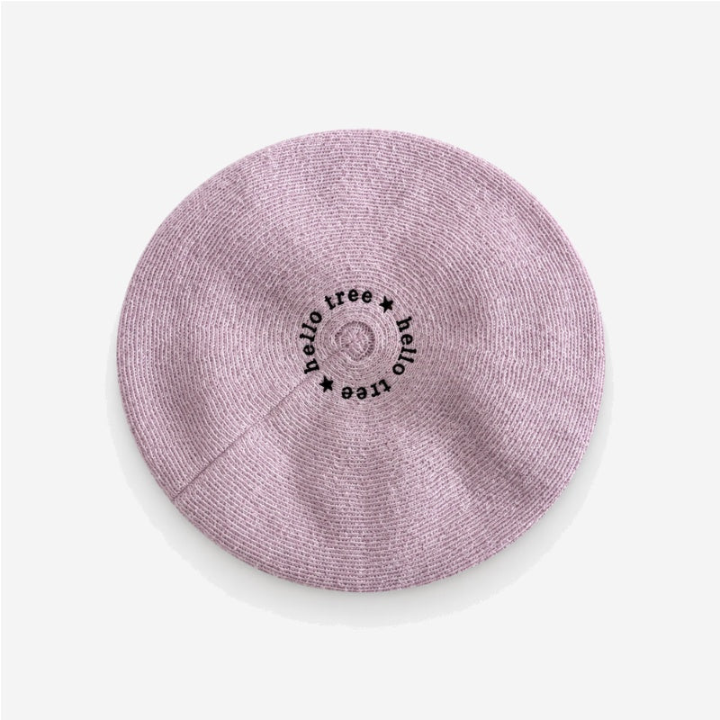 Minimalist Letter Embroidery Breath Knit Beret Hat 6W6HAT637