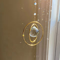 Double Rings Crystal Galaxy Prism Ball Suncatcher 6H7HLS214