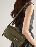 Simple Solid Color Nylon Crossbody Bag 6W10BBG1365