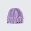 Solid Color Distressed Ripped Knit Beanie 6W6HAT664