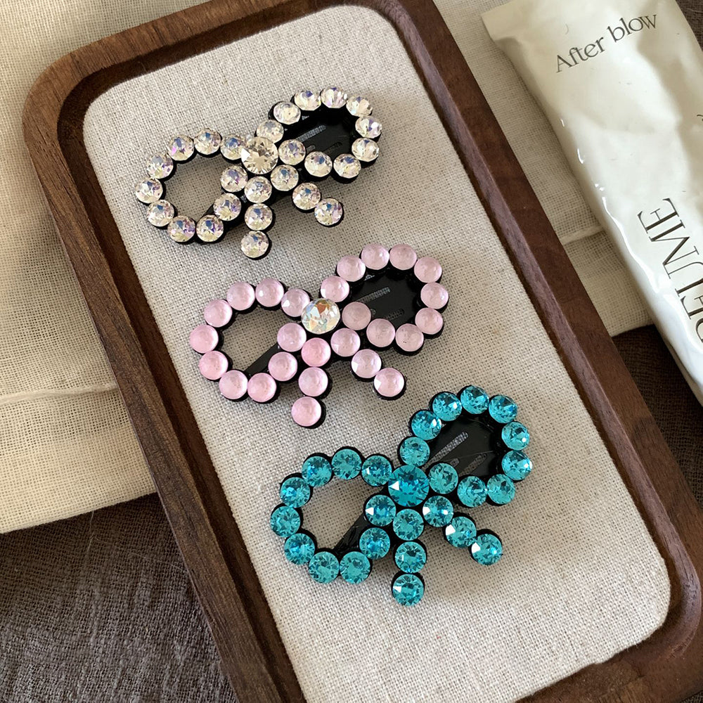 Rhinestone Bow Knot Hairpin - DippedShop Wholesale - #6819
