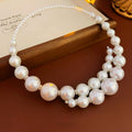 Stylish Irregular Cross Pearl Necklace 6W6JNC976