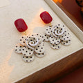 Elegant Polka Dot Flower Drop Dangle Earrings 6W6JER723