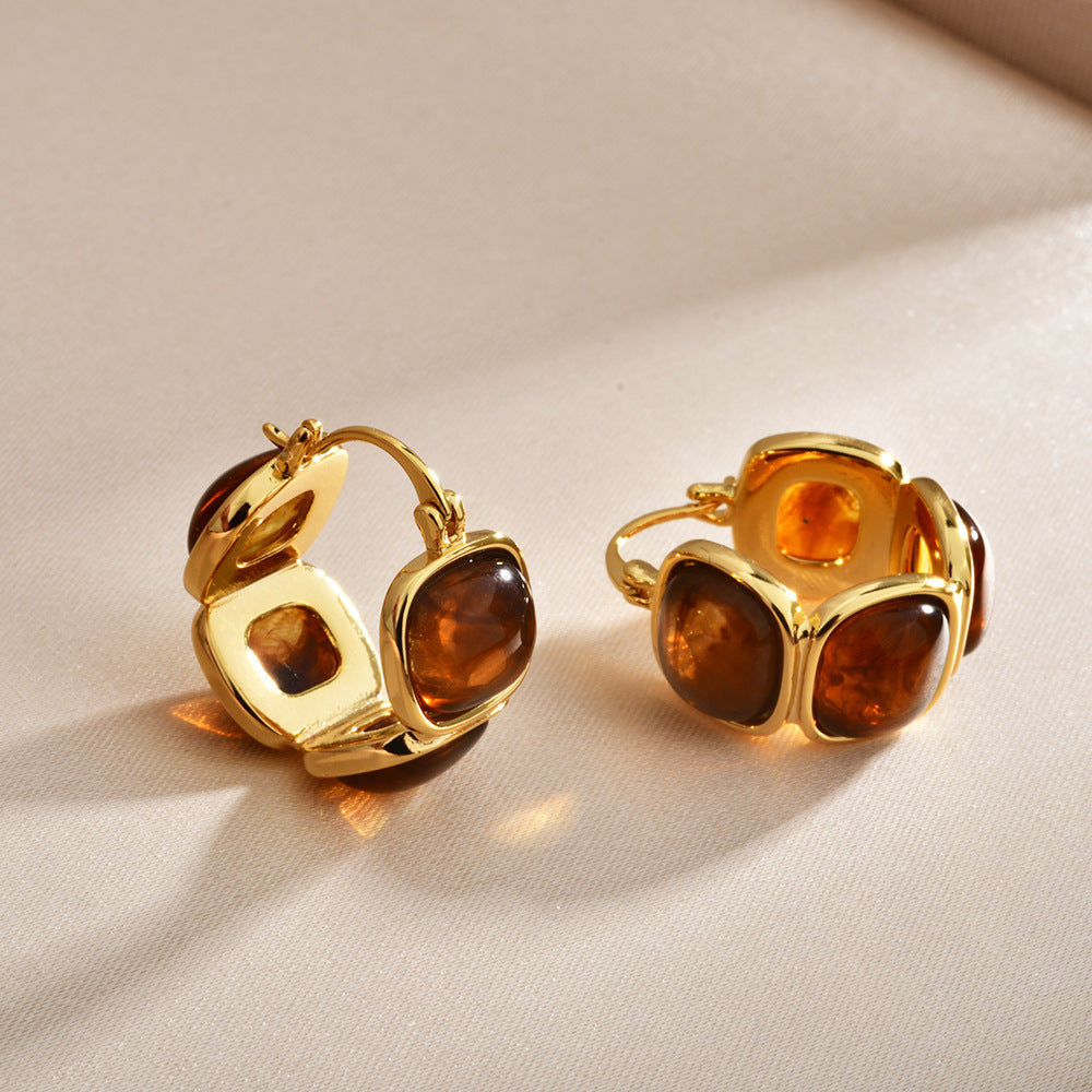 Resin Bead Hoop Earrings - DippedShop Wholesale - #4051
