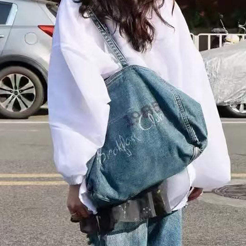 Classic Letter Print Large Capacity Shoulder Bag 6W10BBG1393