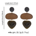 Wooden Heart Drop Earrings - DippedShop Wholesale - #1811