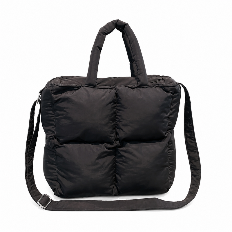 Trendy Puffer Square Solid Color Shoulder Bag 6W10BBG1805
