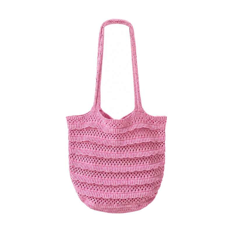 Cute Layered Ruffle Knitted Beach Tote Bag 6W10BBG1786