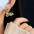 Vintage Cubic Zirconia Butterfly Stud Earrings 6W6JER734