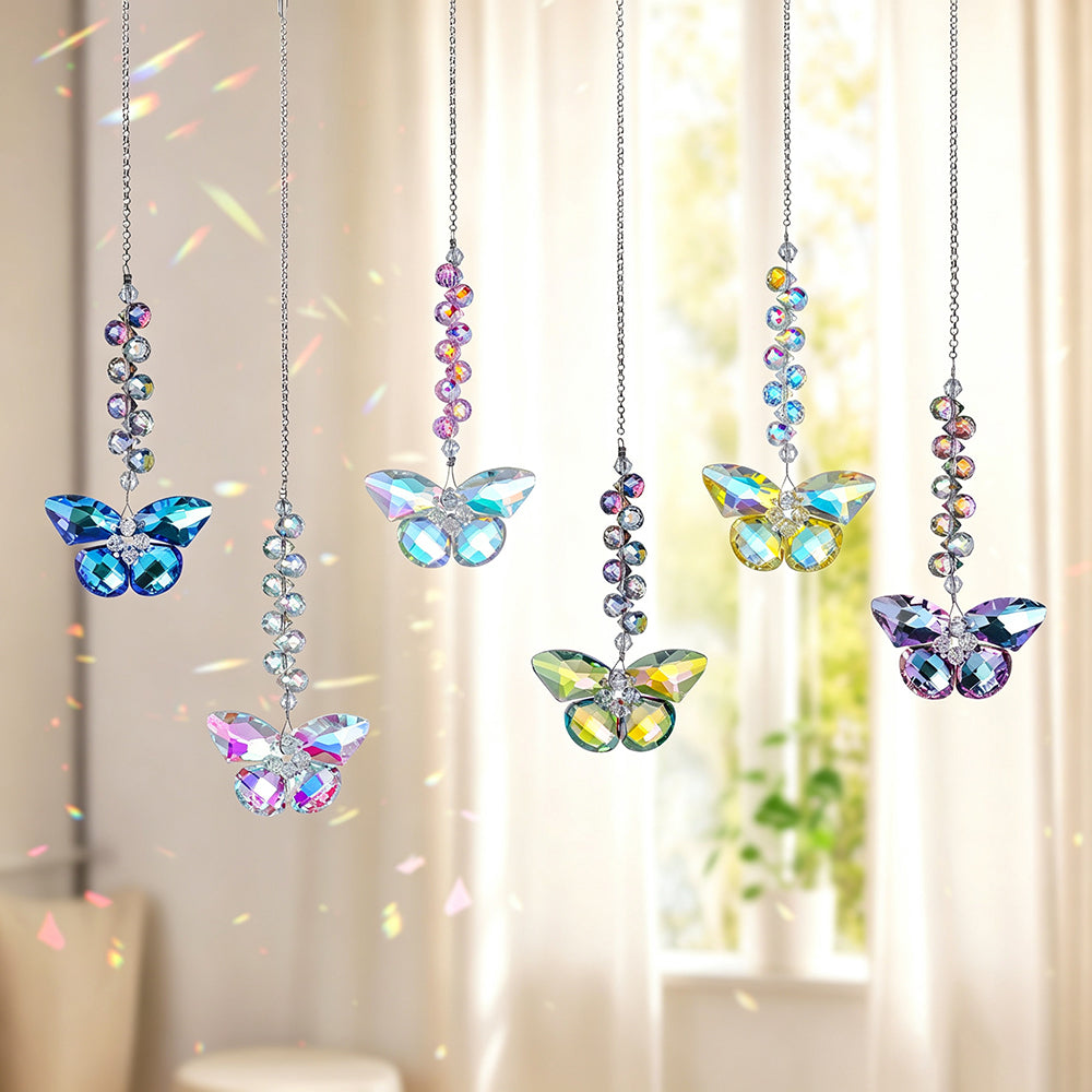 Sparkly Crystal Butterfly Bead Hanging Sunatcher 6H7HLS189