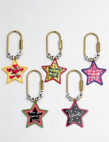 Star Pendant Keychain - DippedShop Wholesale - #6611